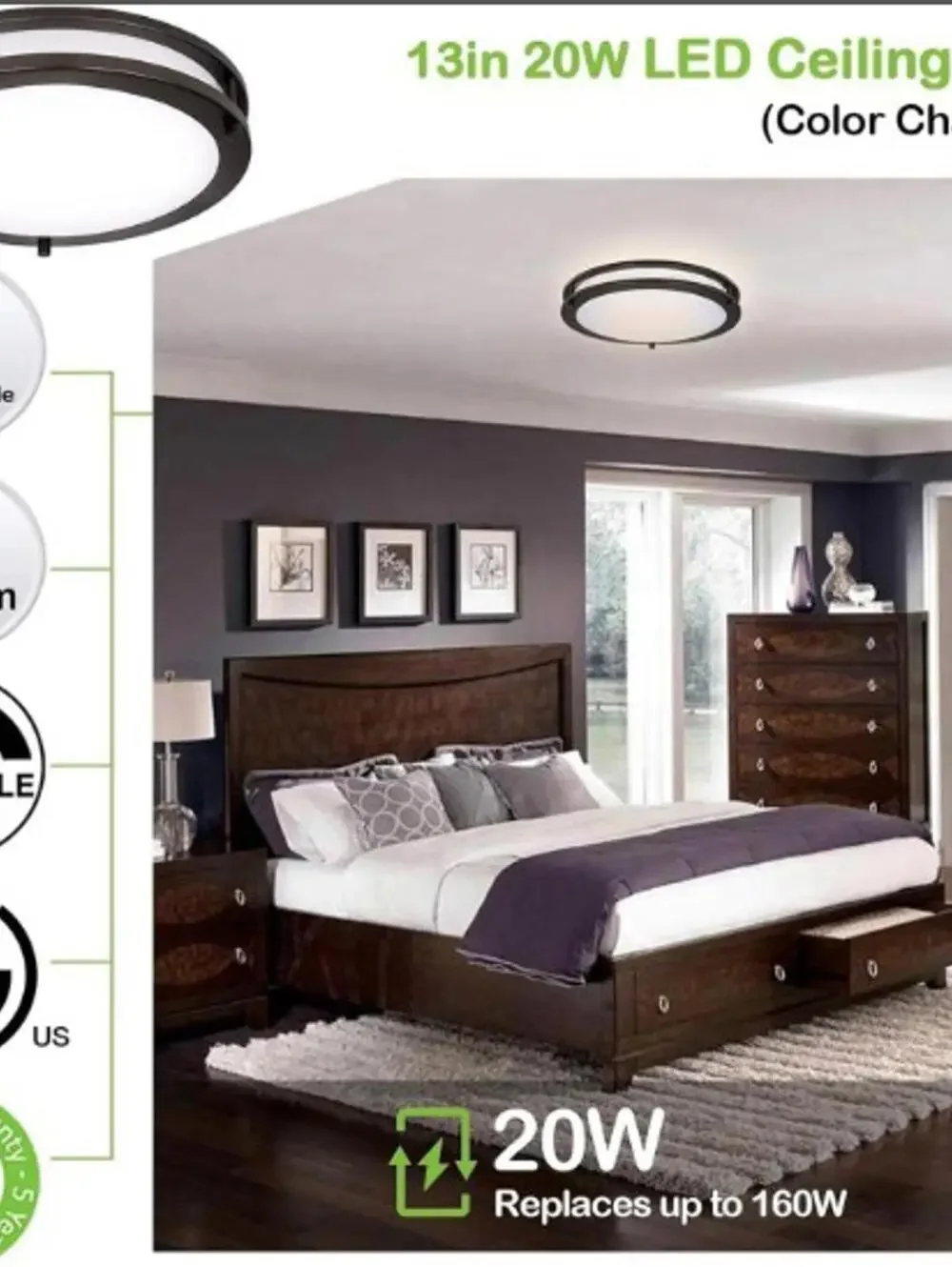 Oil-Rubbed Bronze Flush Mount Light Fixture-13